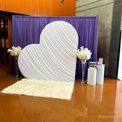 3D 8x8ft Double Layer Side Laying Heart for Party Decor Backdrop Stand-ubackdrop