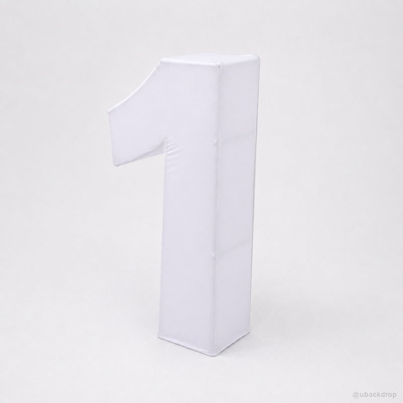 White number one display pedestal first birthday party decoration
