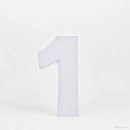 White number one shaped party display stand first birthday decor