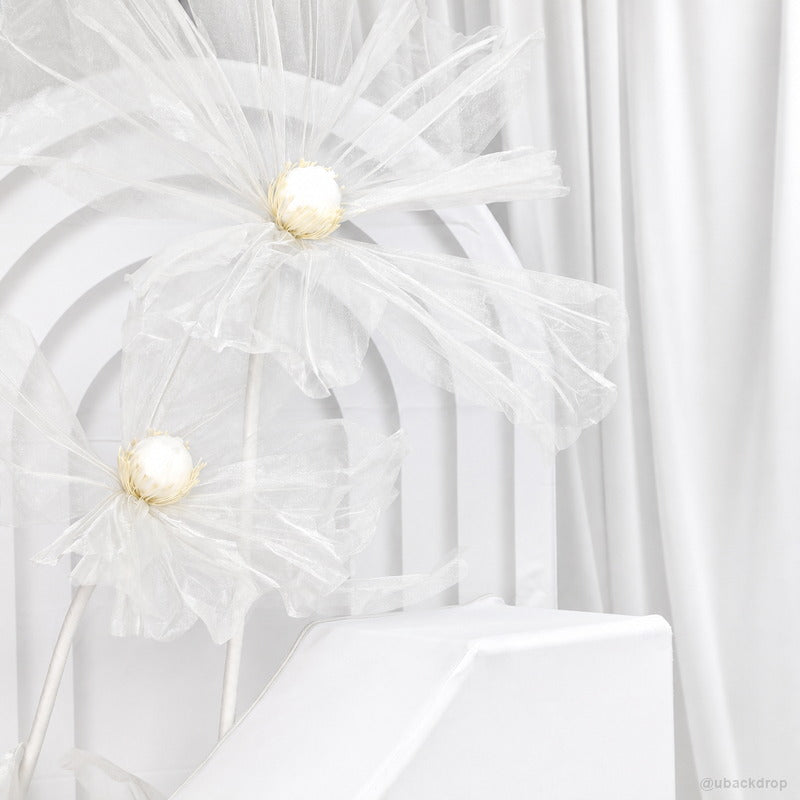 White organza flower party panel decoration detail backdrop