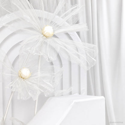 White organza flower party panel decoration detail backdrop