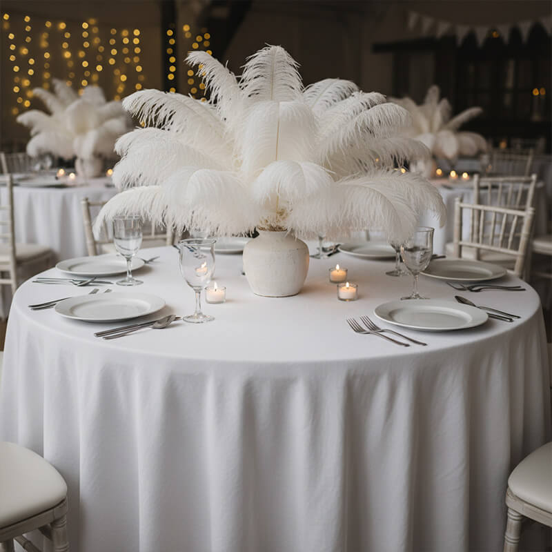 24"-26" Length White Natural Ostrich Feathers Centerpiece Filler-ubackdrop