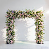 Blue Purple Arch Fabric Artificial Flower Wall