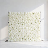 3D White Luxury Fabric Artificial Flower Wall Wedding Party Decor