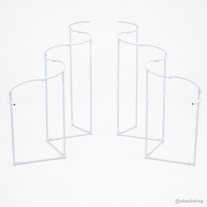 White serpentine curved backdrop frame set party stand hardware