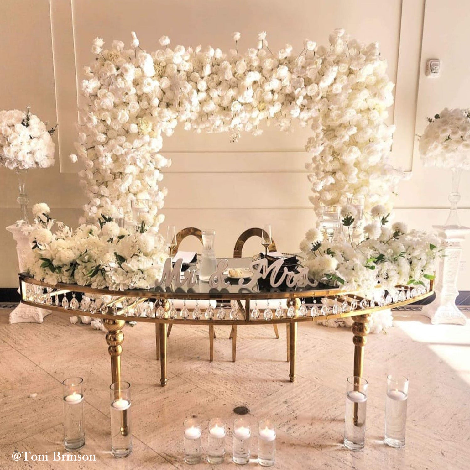 White Fabric Artificial Flower Wall Arch Wedding Birthday Party Decoration-ubackdrop