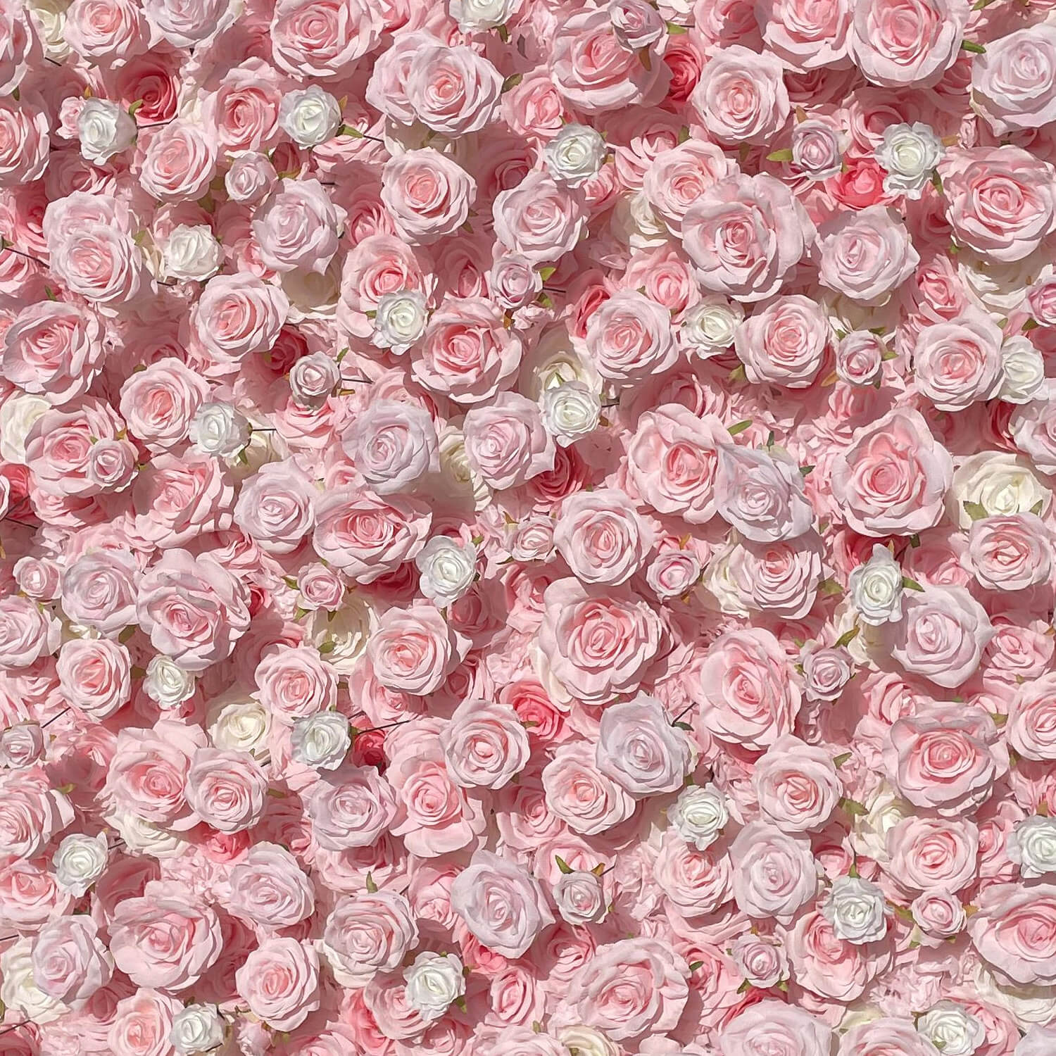 Pink White Roses Fabric Flower Wall for Party Decor-ubackdrop
