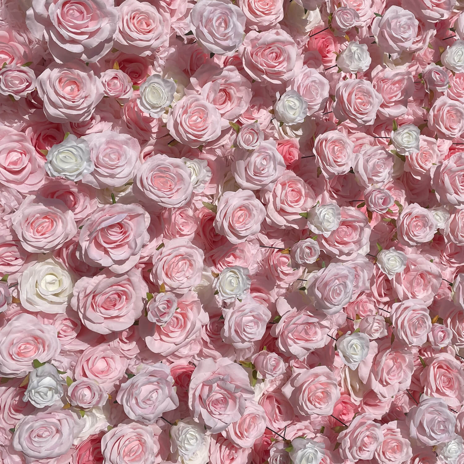Pink White Roses Fabric Flower Wall for Party Decor-ubackdrop