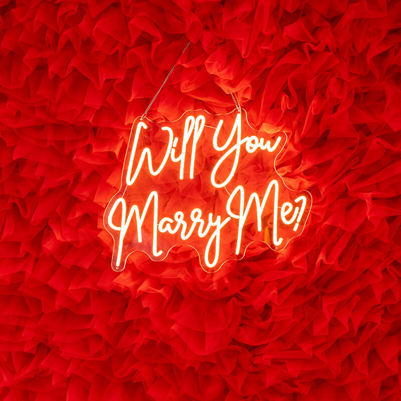Will You Marry Me LED Neon Sign Proposal Party Decoration Backdrop