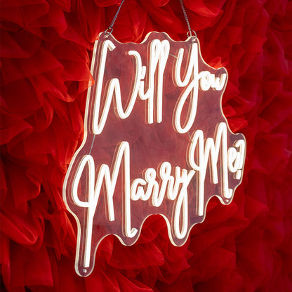 Will You Marry Me LED Neon Sign Proposal Party Decoration Backdrop