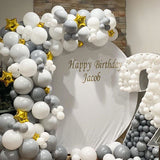 White Backdrop Circle White Birthday Banner Baby Shower Decoration