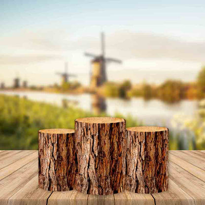 Tree Stump Utility Pedestal Covers Plinth Cover Printed Fabric Pedestal Cover-ubackdrop