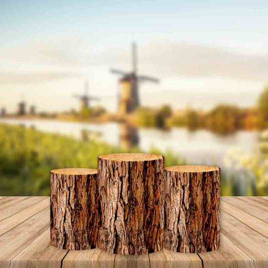 Tree Stump Utility Pedestal Covers Plinth Cover Printed Fabric Pedestal Cover-ubackdrop