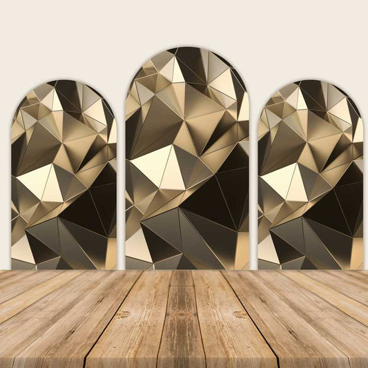 3D Stereo Gold Chiara Arch Backdrop Covers-ubackdrop