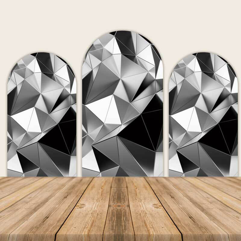 3D Stereo Silver Chiara Arch Backdrop Covers-ubackdrop