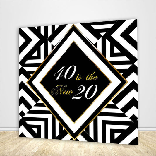 40 Is the New 20 Backdrop 40th Birthday Decoration-ubackdrop