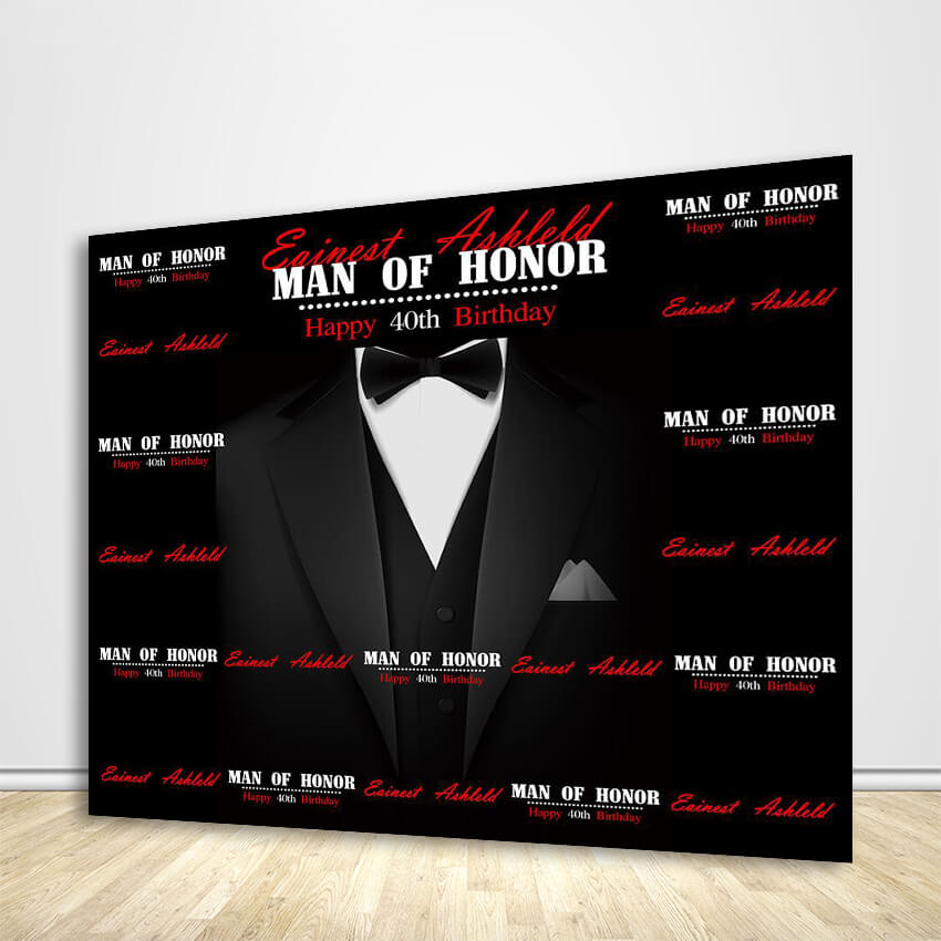 40th Birthday Ideas for Men/Husband, Man Of Honor Backdrop-ubackdrop