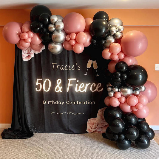 50 & Fierce Birthday Party Backdrop-ubackdrop