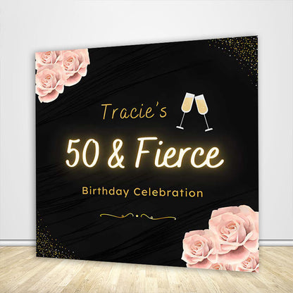50 & Fierce Birthday Party Backdrop-ubackdrop