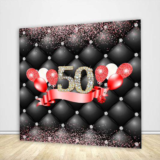 50th Birthday Backdrop Rose Gold-ubackdrop