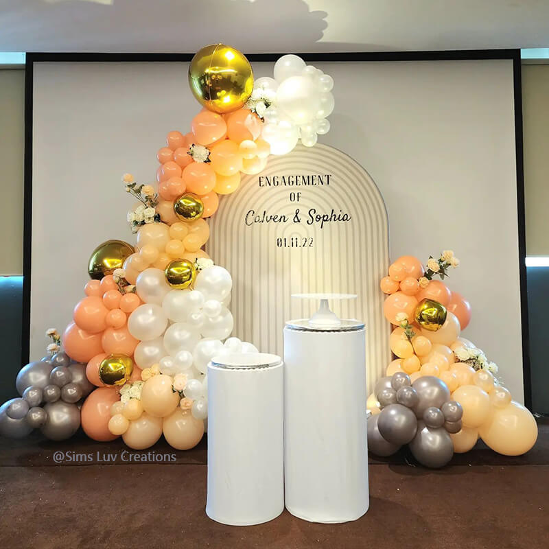 5X7ft Chiara Arched Backdrop Custom Arched Wall Backdrop Cover for Party Decoration-ubackdrop