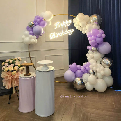 6.5 Ft Round Aluminum Wedding Arch Photo Booth Backdrop Stand-ubackdrop