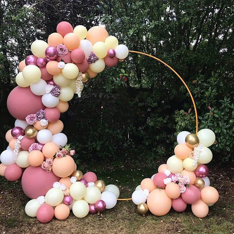 6.5 Ft Round Aluminum Wedding Arch Photo Booth Backdrop Stand-ubackdrop