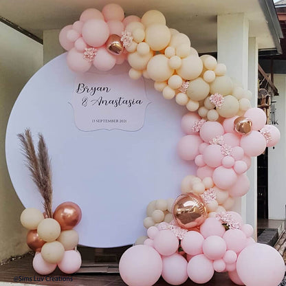 Custom White Round Fabric Backdrop Pure Color-ubackdrop