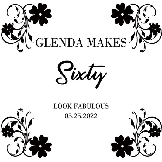 Fabulous 60th Birthday Floor Decal-ubackdrop