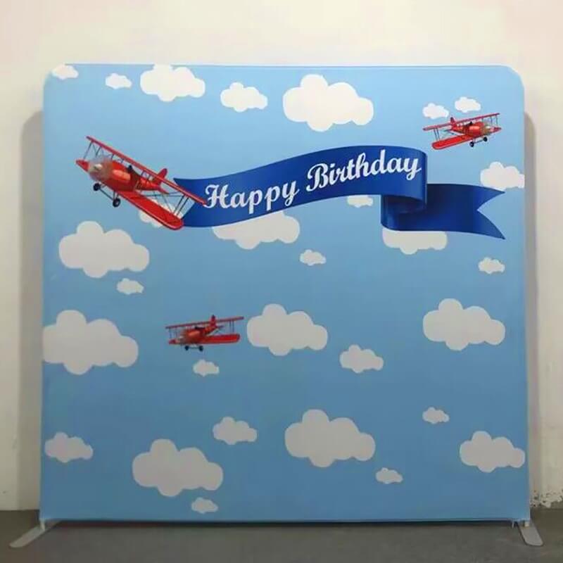 Airplane Birthday Party Backdrop-ubackdrop
