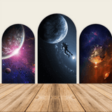 Astronaut In Space Theme Birthday Party Decoration Chiara Backdrop Arched Wall Covers ONLY