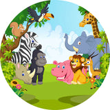 Safari Wild One Theme Round Backdrop | 1ST Birthday Party Decoration