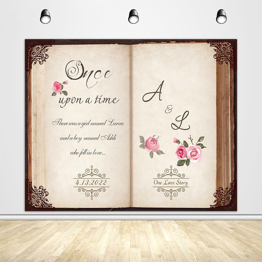 Wedding Storybook Backdrop - Designed, Printed & Shipped-ubackdrop