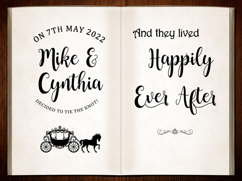 Custom Wedding Storybook Backdrop - Designed, Printed & Shipped-ubackdrop