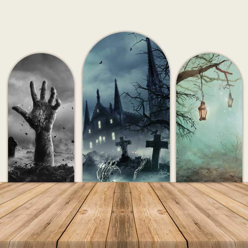 Halloween Horror Night Zombie Hand Arched Wall Cover-ubackdrop