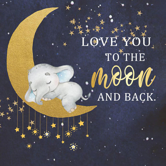 Blue Elephant Baby Shower Birthday Party Backdrop-ubackdrop