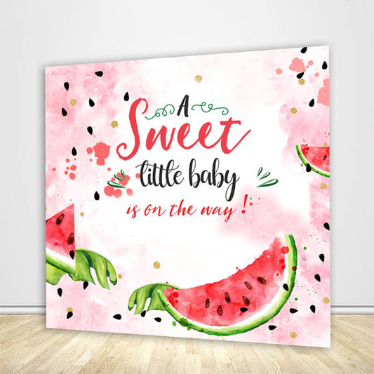 Watermelon Watercolor Design Baby Shower Party Backdrop-ubackdrop
