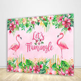 Pink Flamingo Summer Tropical Birthday Party Backdrop