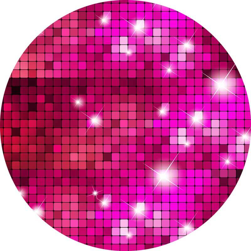 Hot Pink Glitter Round Backdrop Circle Barbie Themed Birthday Party Decoration Ideas-ubackdrop