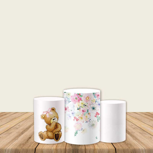 Bear Theme Fabric Pedestal Covers-ubackdrop