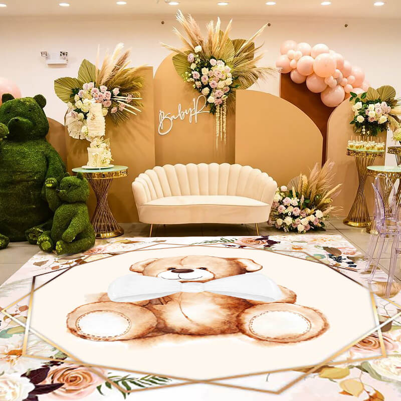 Personalized Bear Theme Floor Decal Stickers-ubackdrop