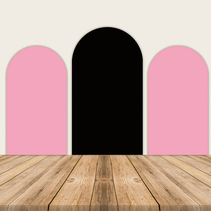 Black Pink Arch Wall Covers Birthday Party Decoration-ubackdrop