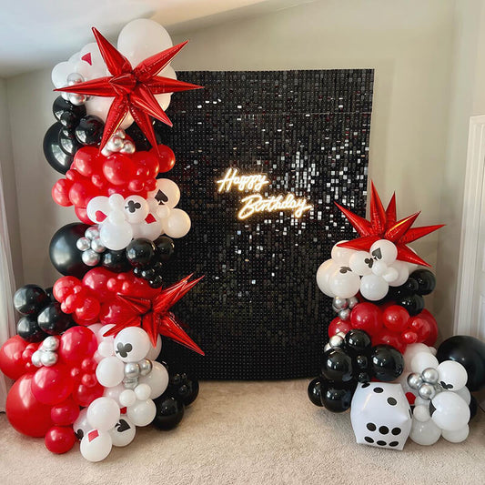 Black Shimmer Wall Panels – Easy Setup Wedding/Event/Theme Party Decorations-ubackdrop