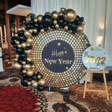 Black and Gold Circle Backdrop Cover