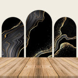 Black and Gold Marble Arch Walls Backdrop