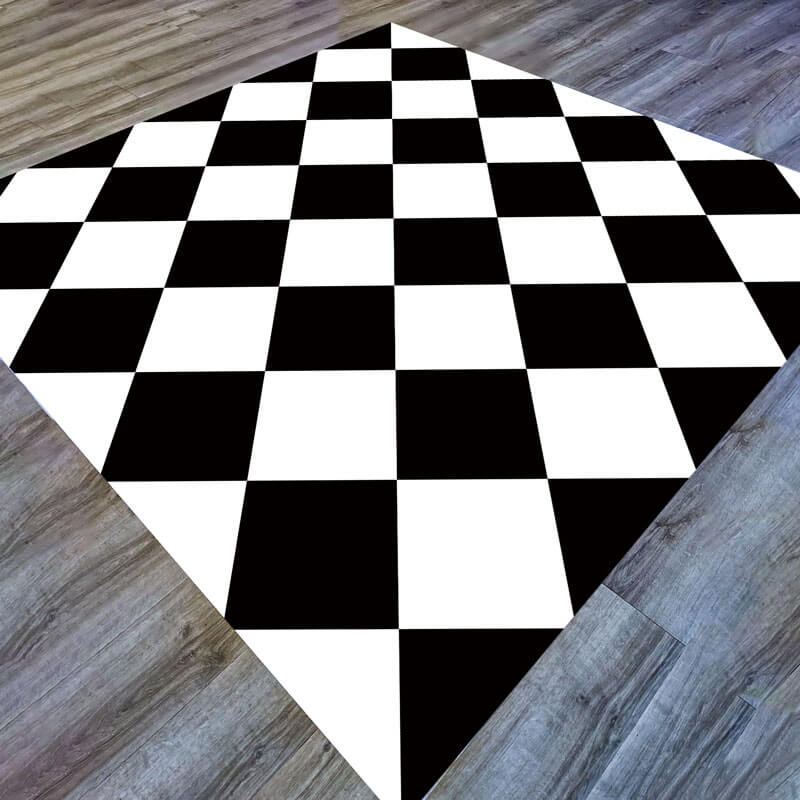 Black and White Dance Floor Decal-ubackdrop