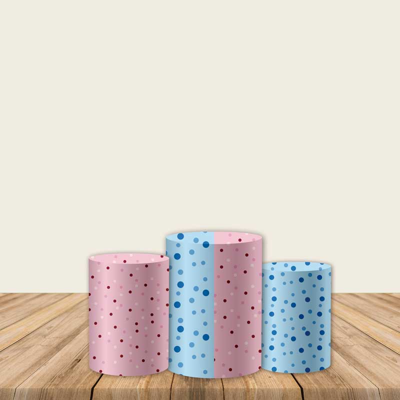 Blue and Pink Fabric Pedestal Covers-ubackdrop