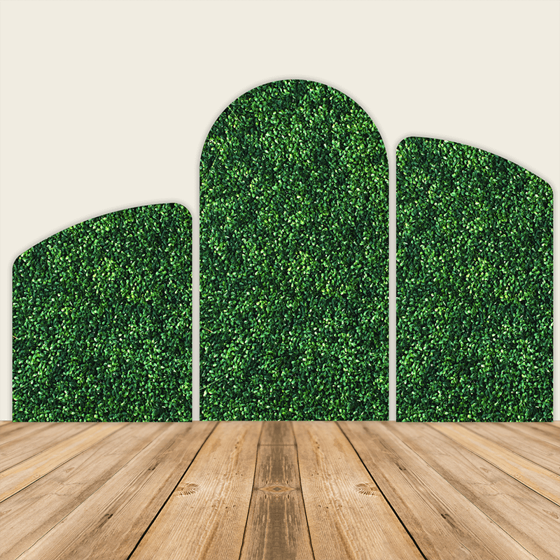 Boxwood Hedge Birthday Party Decoration Chiara Backdrop Arched Wall Covers ONLY-ubackdrop