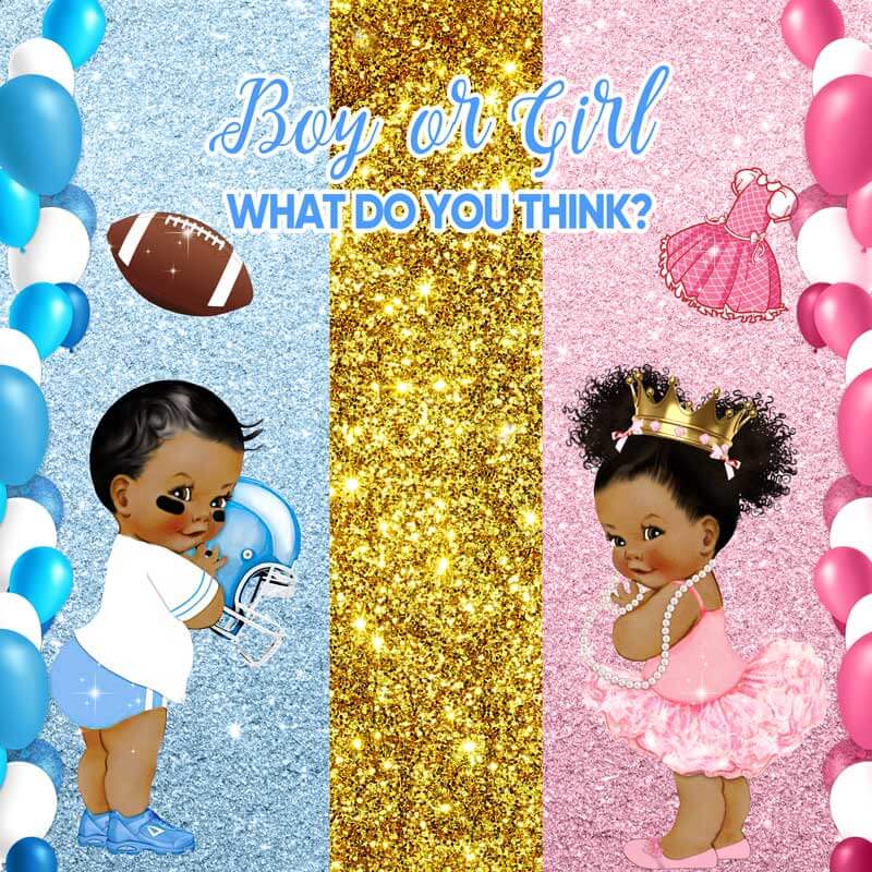 Boy or Girl Gender Reveal Backdrop-ubackdrop