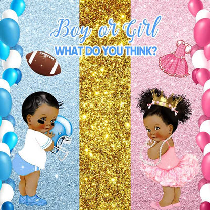Boy or Girl Gender Reveal Backdrop-ubackdrop